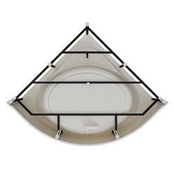 TIMO ванна DORA130-SET (1300*1300*610) в сборе на раме с экраном