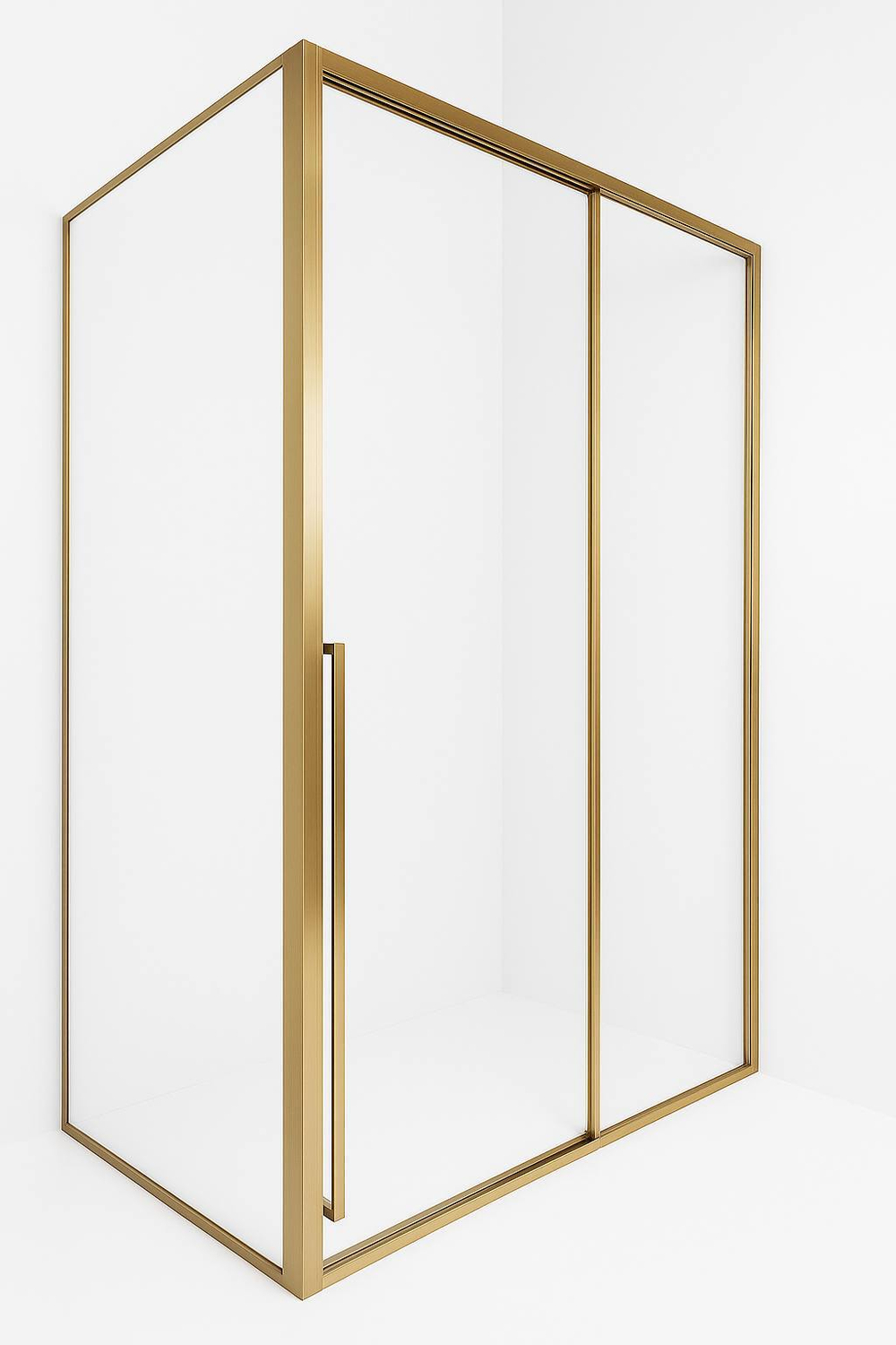 Timo Душевая дверь TDSS-150/17C-8L, раздвиж 1500*2000, проф мат золото, стекло проз 8 мм