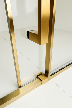 Timo Душевая дверь TDSS-150/17C-8L, раздвиж 1500*2000, проф мат золото, стекло проз 8 мм