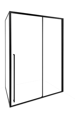 Timo Душевая дверь TDSS-150/03C-8L, раздвиж 1500*2000, проф черный, стекло проз 8 мм