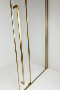 Timo Душевая дверь TDSS-150/17C-8L, раздвиж 1500*2000, проф мат золото, стекло проз 8 мм