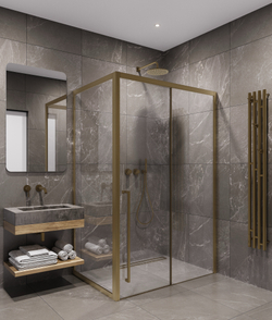 Timo Душевая дверь TDSS-150/17C-8L, раздвиж 1500*2000, проф мат золото, стекло проз 8 мм