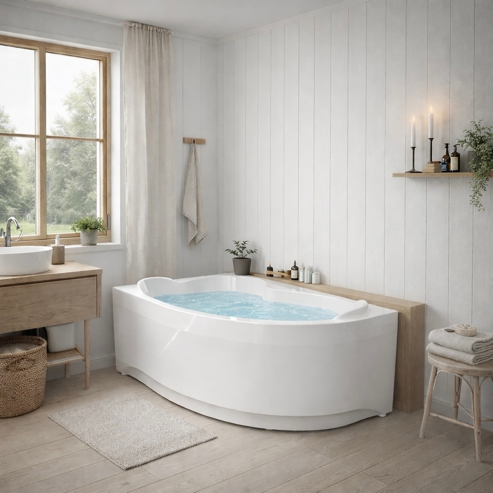 TIMO ванна LINNA149L-SET (1490*960*690) в сборе на раме с экраном