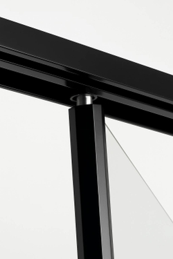 Timo Душевой угол TTSS-100/03C-8R, раздвиж 1000*1000*2000, проф черный, стекло проз 8 мм