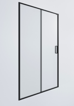 Душевая дверь Timo TD-120/03C-6, раздвижная 195*120, профиль черный, стекло прозрачное 6 мм.