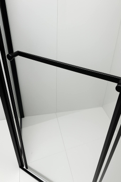 Timo Душевой угол TTSS-100/03C-8R, раздвиж 1000*1000*2000, проф черный, стекло проз 8 мм
