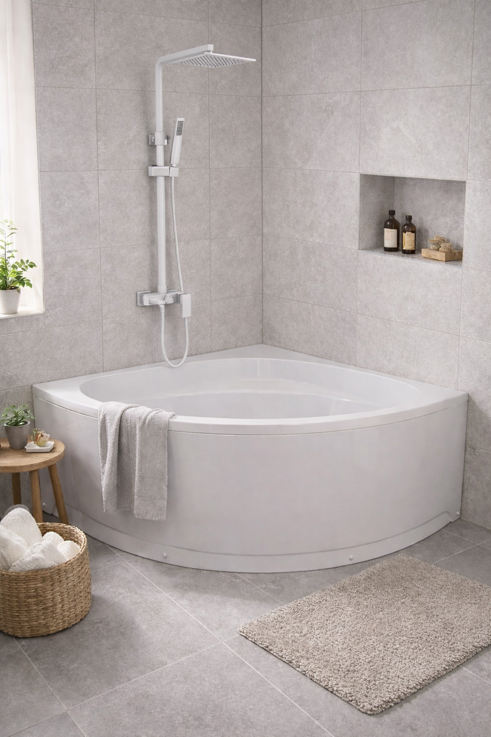 TIMO ванна DORA140-SET (1400*1400*610) в сборе на раме с экраном