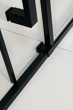 Timo Душевая дверь TDSS-140/03C-8R, раздвиж 1400*2000, проф черный, стекло проз 8 мм