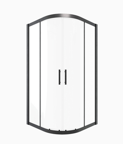 Timo Душевой угол TPSS-90/03C-8, раздвиж 900*900*2000, проф черный, стекло проз 8 мм