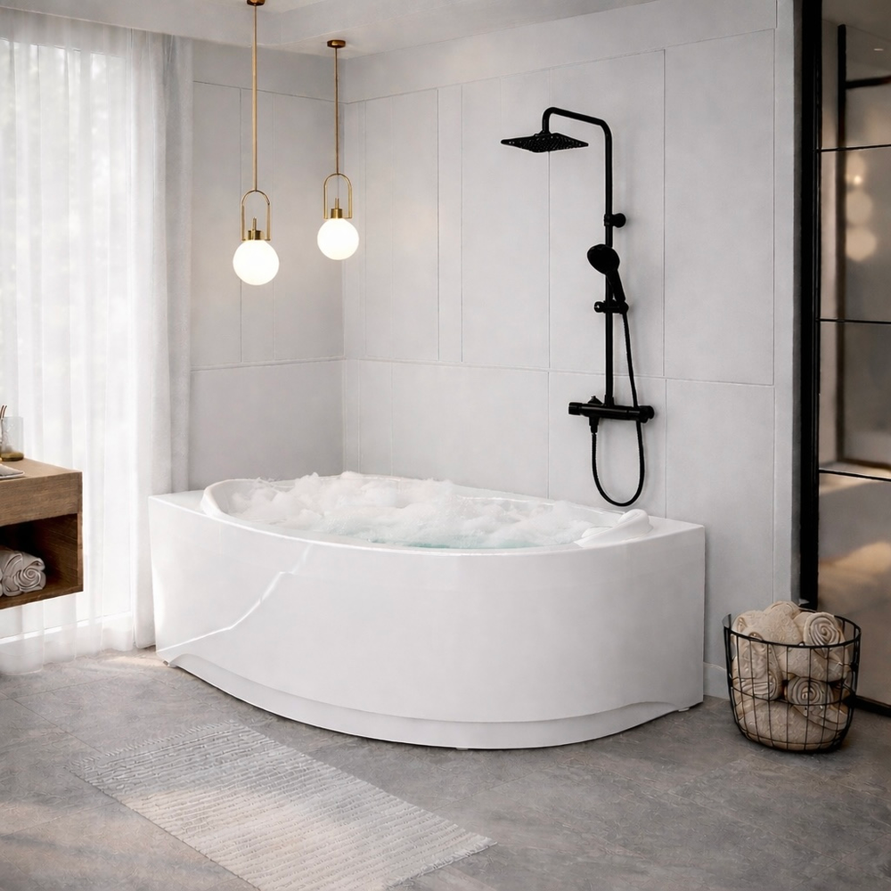 TIMO ванна LINNA149L-SET (1490*960*690) в сборе на раме с экраном