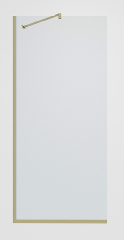 Душевая перегородка TP-1190/17C-8 в узком профиле золото, 195*119, стекло прозрачное 8 мм