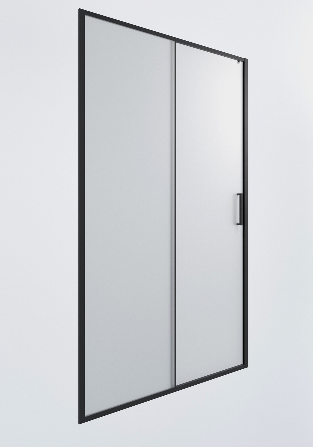 Душевая дверь Timo TD-150/03F-6, раздвижная 195*150, профиль черный, стекло матовое 6 мм