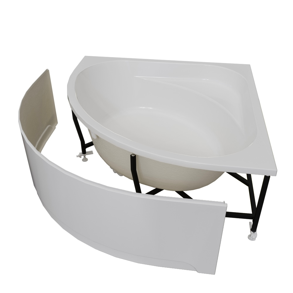 TIMO ванна DORA130-SET (1300*1300*610) в сборе на раме с экраном