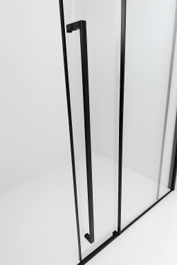 Timo Душевая дверь TDSS-140/03C-8R, раздвиж 1400*2000, проф черный, стекло проз 8 мм