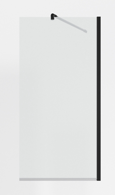 Шторка для ванны Timo TC-70/03C-8 в узком профиле черный 140*70, стекло прозрачное 8 мм