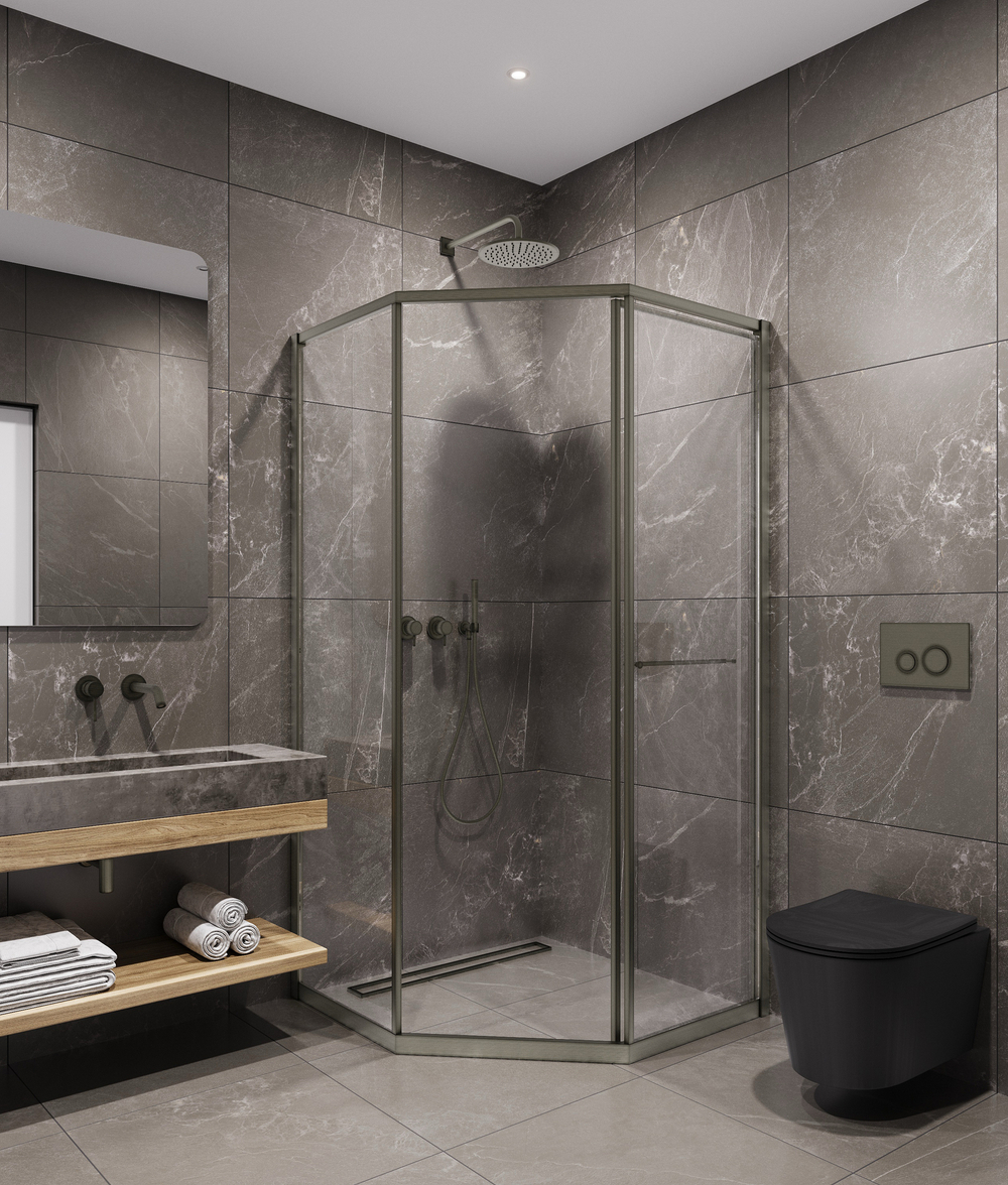 Timo Душевой угол TTSS-100/13C-8L, раздвиж 1000*1000*2000, проф никель, стекло проз 8 мм