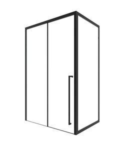 Timo Душевая дверь TDSS-120/03C-8R, раздвиж 1200*2000, проф черный, стекло проз 8 мм