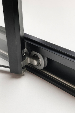 Timo Душевой угол TTSS-100/03C-8R, раздвиж 1000*1000*2000, проф черный, стекло проз 8 мм