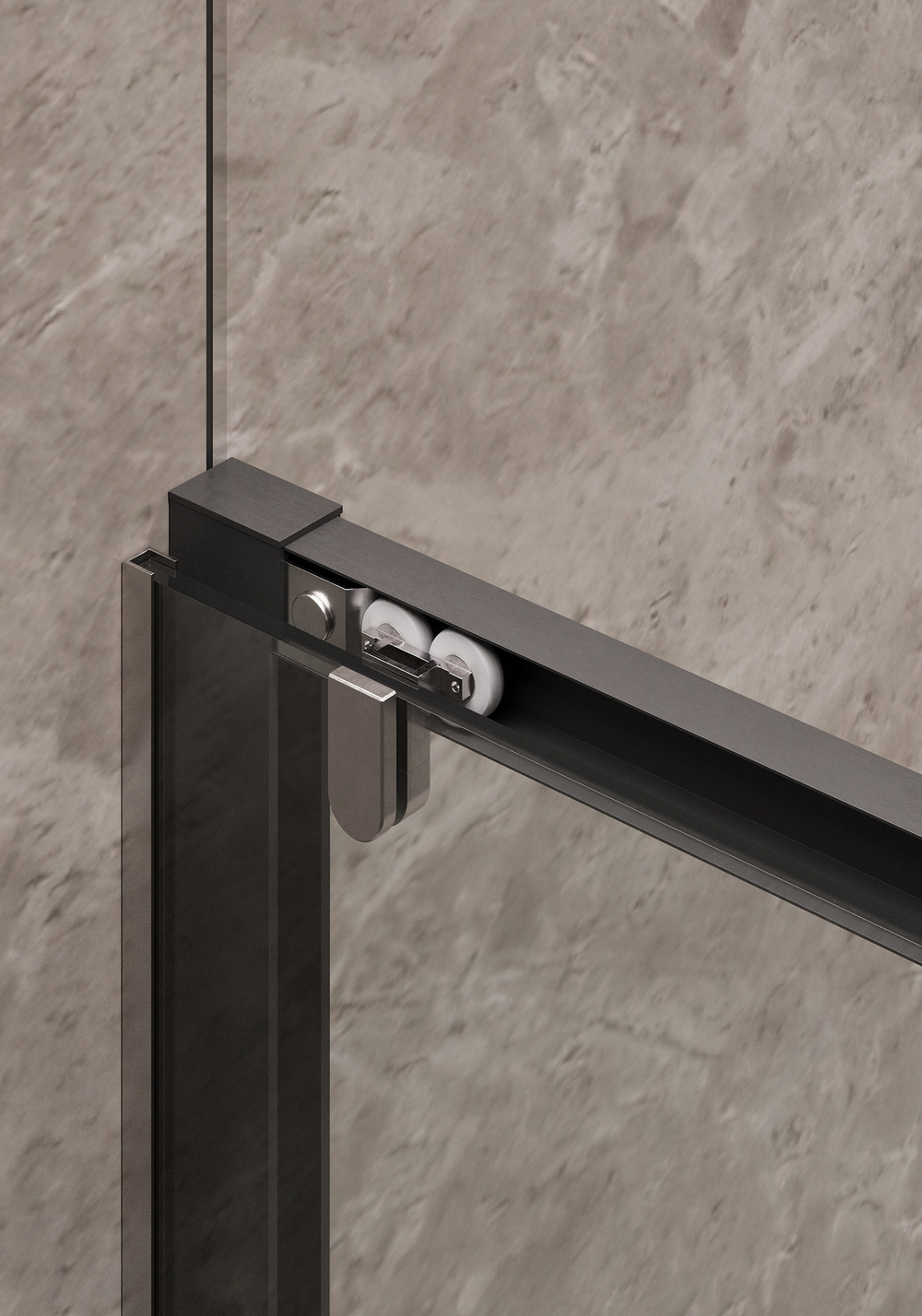 Душевая дверь Timo TD-120/03C-6, раздвижная 195*120, профиль черный, стекло прозрачное 6 мм.