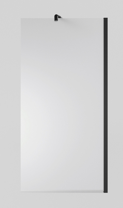 Шторка для ванны Timo TC-90/03F-8 в узком профиле черный 140*90, стекло матовое 8 мм